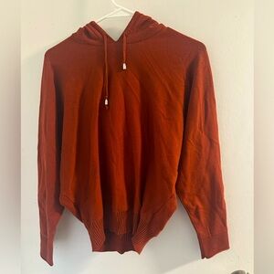 Burnt Orange Dolman Sleeve Cozy Hoodie - Size XS